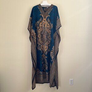 Kaftan Dress - Blue & Gold